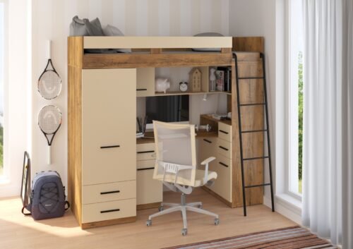 SMYK P mezzanine without mat, burgundy oak / cream color