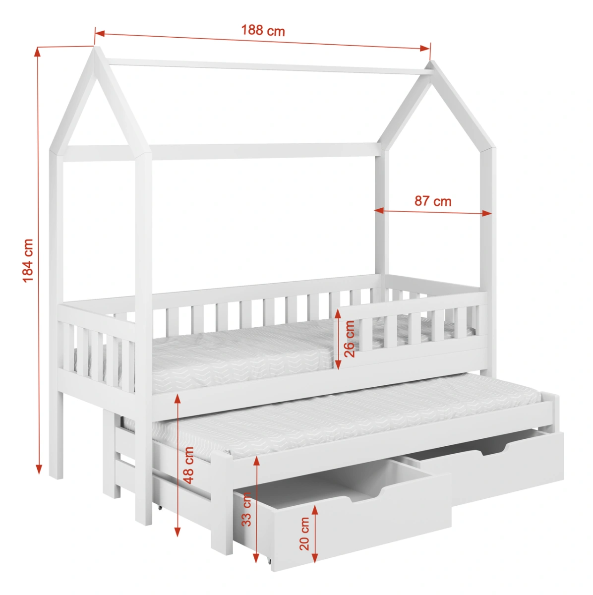 Tymon youth folding bed for two persons 90x200 cm - Image 4