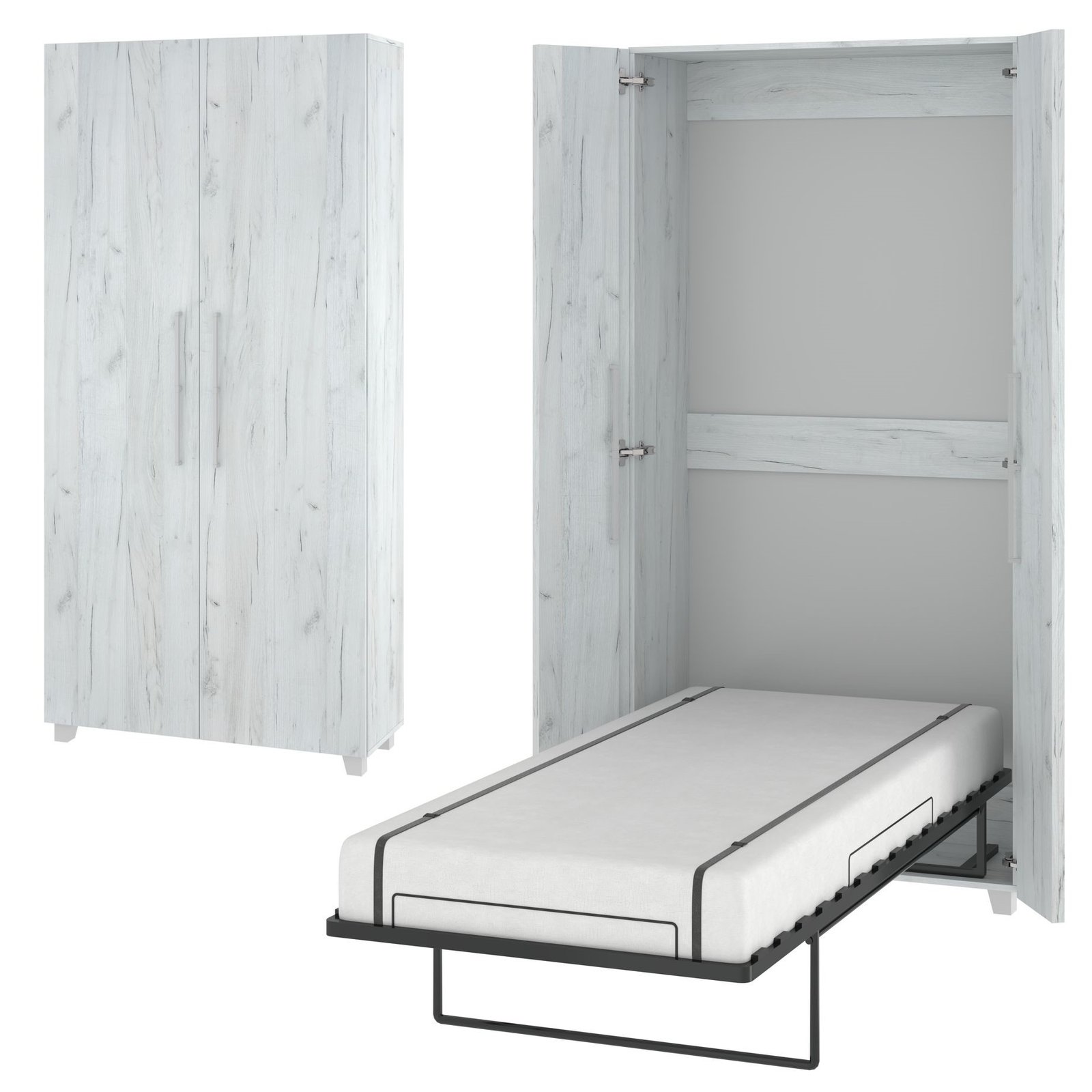 Vertical wall bed TEDDY 90 oak white