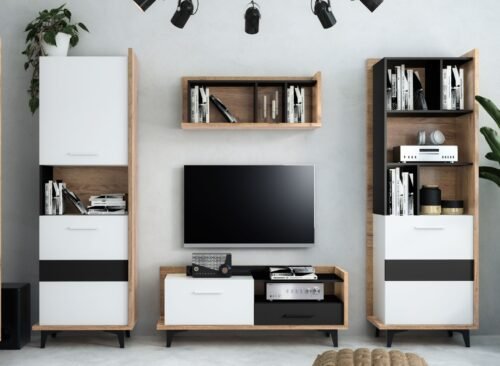 BOX furniture #2 living room wall cabinet bookshelf TV cabinet shelf craft oak white