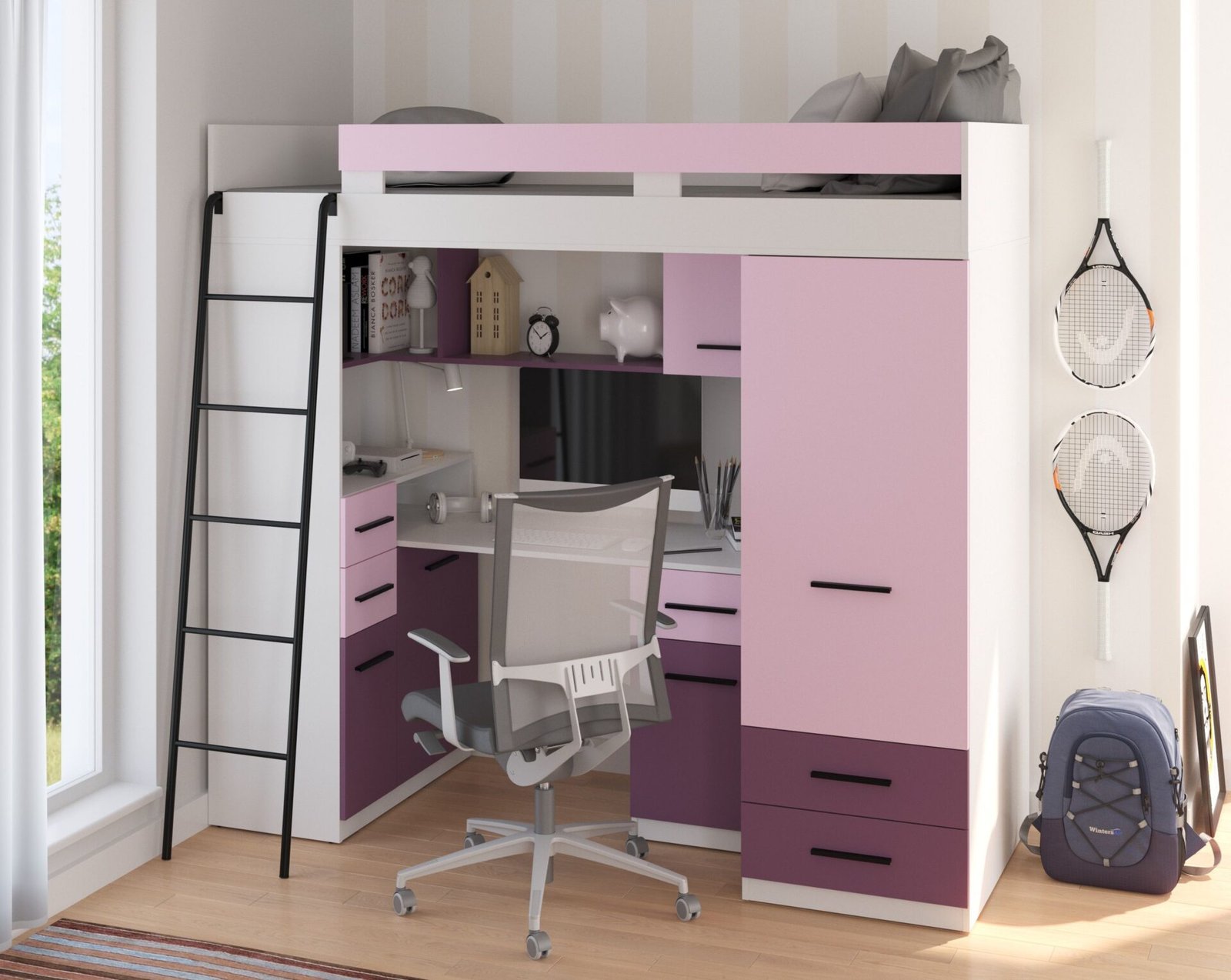 SMYK L mezzanine without matt white/lavender color - Image 3