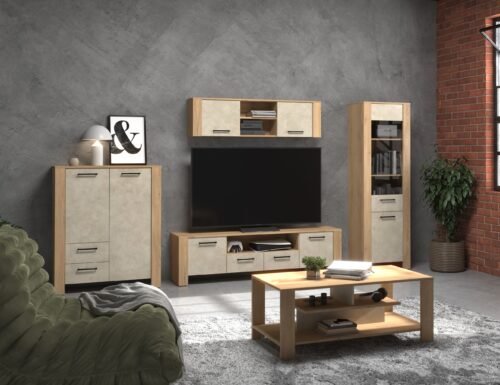 SLIDE furniture #2 shelf, TV table, shelf, coffee table, Cremona oak, grm