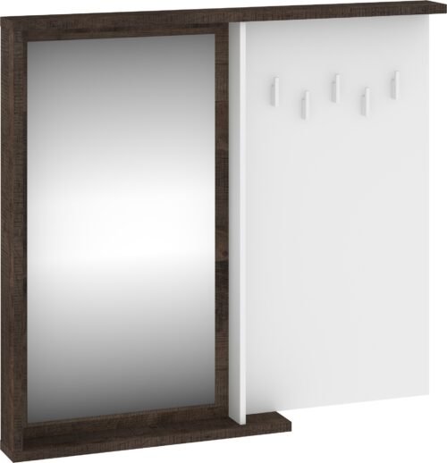 HYBRID 26 furniture rack with mirror for hallway, white oakHYBRID