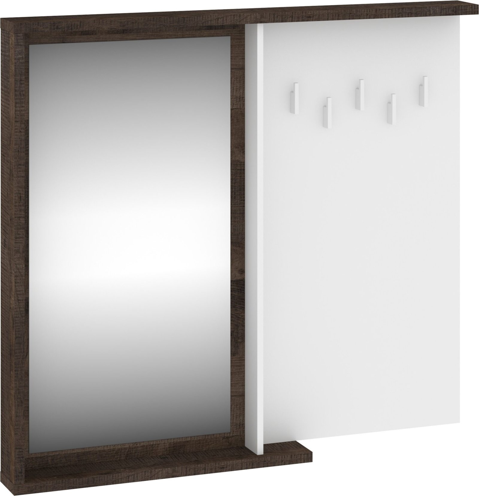 HYBRID 26 furniture rack with mirror for hallway, white oakHYBRID