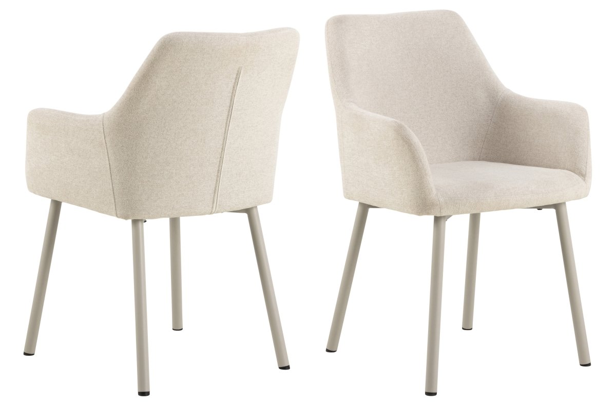 VERA Beige (Apia 453 fabric) / beige frame (cashmere) - MODERN CHENILLE UPHOLSTERED CHAIR FOR LIVING ROOM / DINING ROOM - Image 5