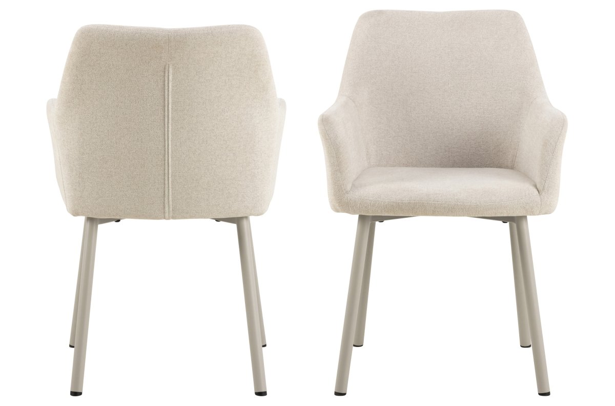 VERA Beige (Apia 453 fabric) / beige frame (cashmere) - MODERN CHENILLE UPHOLSTERED CHAIR FOR LIVING ROOM / DINING ROOM - Image 7