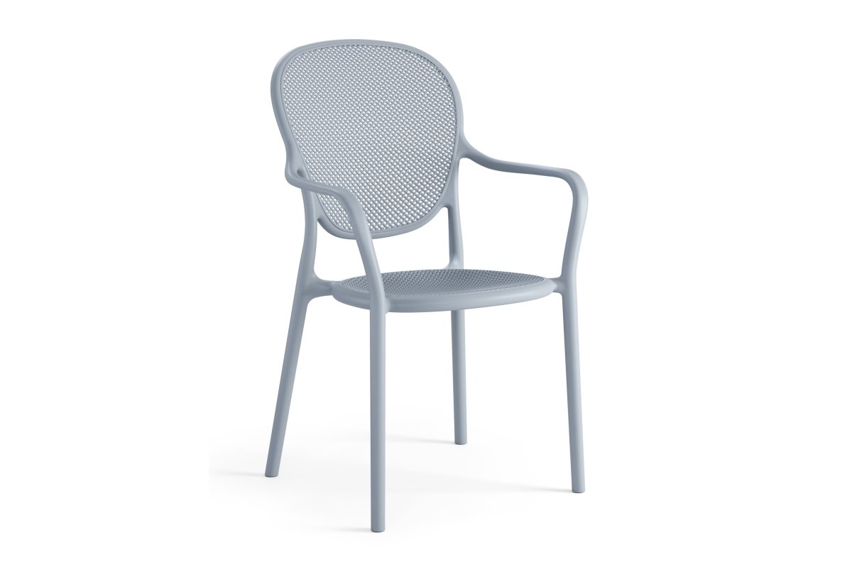 VERANO Blue - MODERN PLASTIC GARDEN CHAIR (for kitchen, cafe, garden) [ONE-TIME ASSEMBLY]