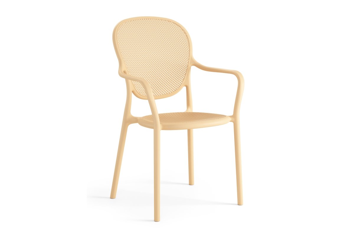 VERANO light peach - MODERN PLASTIC GARDEN CHAIR (for kitchen, cafe, garden) [ASSEMBLED ONCE]