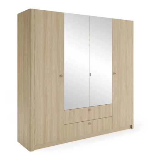 4-door wardrobe with mirrors 213 cm Viki