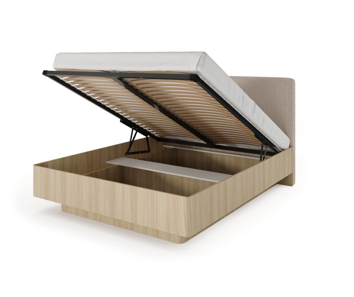 Bed with soft headboard and storage box 160x200 cm Viki - Image 5