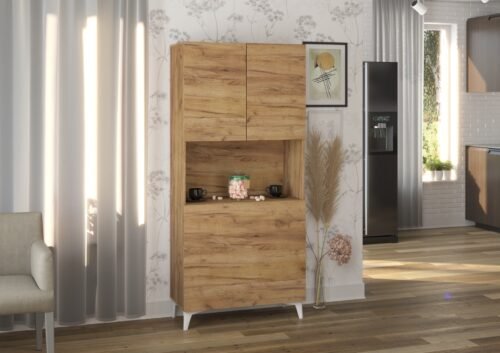 MEGAN furniture, 1 shelf + desk, oak, gold