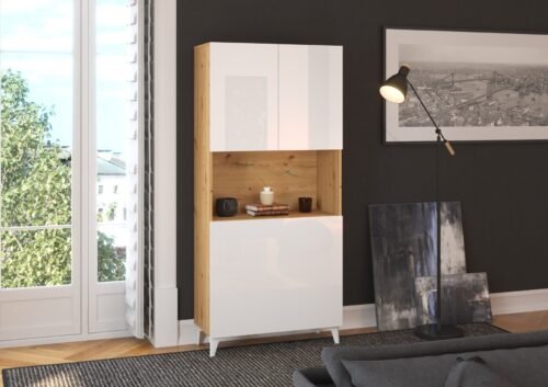 MEGAN furniture, 1 shelf + desk, oak / white