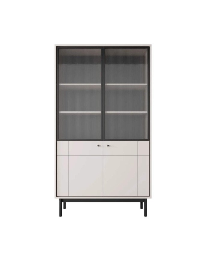 Japandi WT104 showcase, glass fronts, cashmere - Image 3