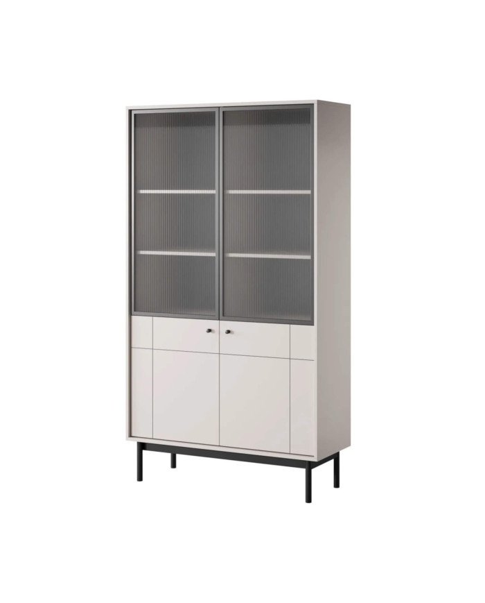 Japandi WT104 showcase, glass fronts, cashmere - Image 4