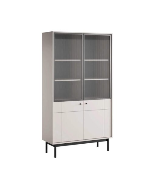 Japandi WT104 showcase, glass fronts, cashmere