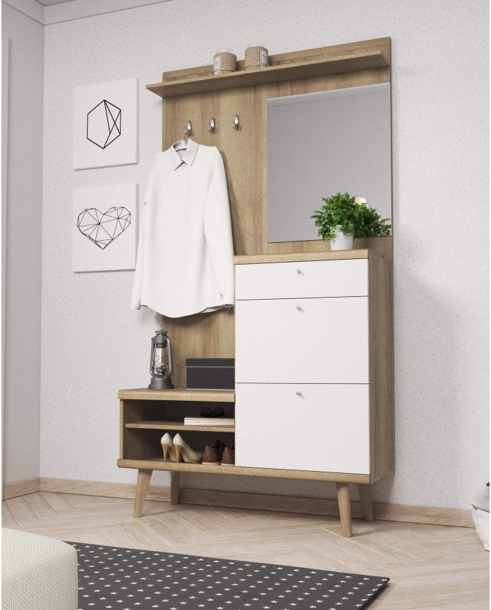 Primo PWT90 low display cabinet, two doors, Riviera Oak/White - Image 4