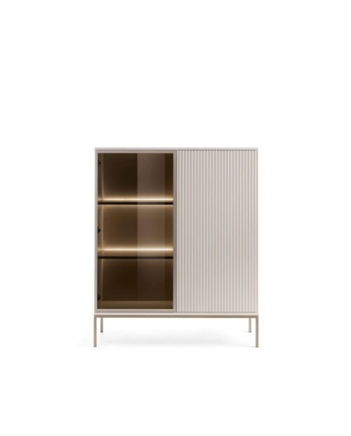 Sento WT104 low display case, two doors, with lighting, Cashmiere