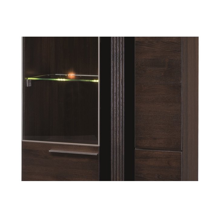 Porti display cabinet Type 12 chocolate oak Szynaka Meble - Image 2