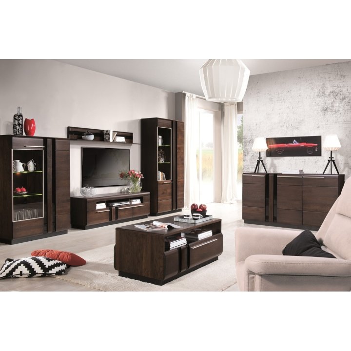 Porti display cabinet Type 12 chocolate oak Szynaka Meble - Image 4