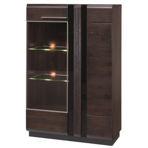 Porti display cabinet, type 15 chocolate oak Szynaka Meble