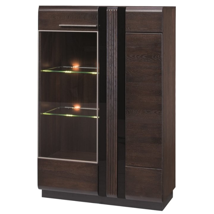 Porti display cabinet, type 15 chocolate oak Szynaka Meble