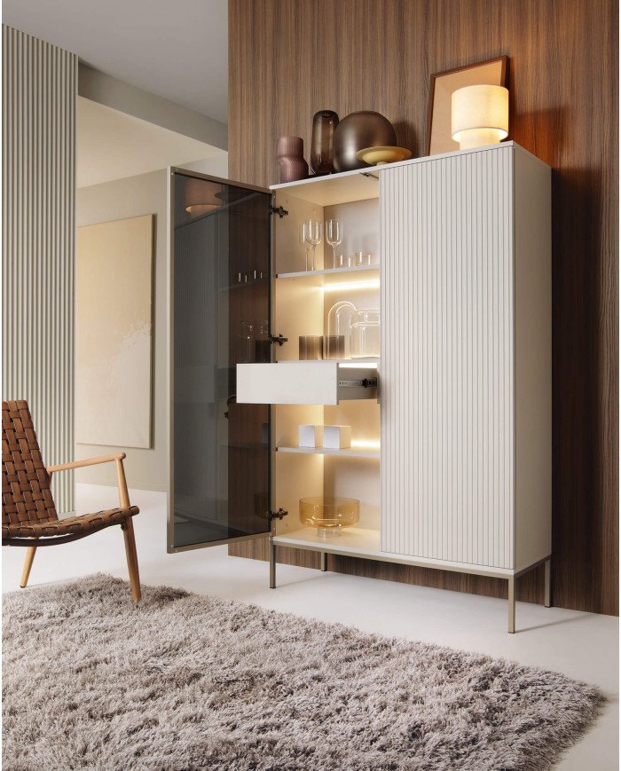 Sento WTSZ104 display case, two doors, with lighting, cashmere table top - Image 6
