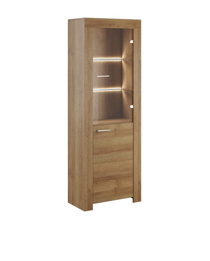 Sky SWT70 high display cabinet, single door, Riviera Oak
