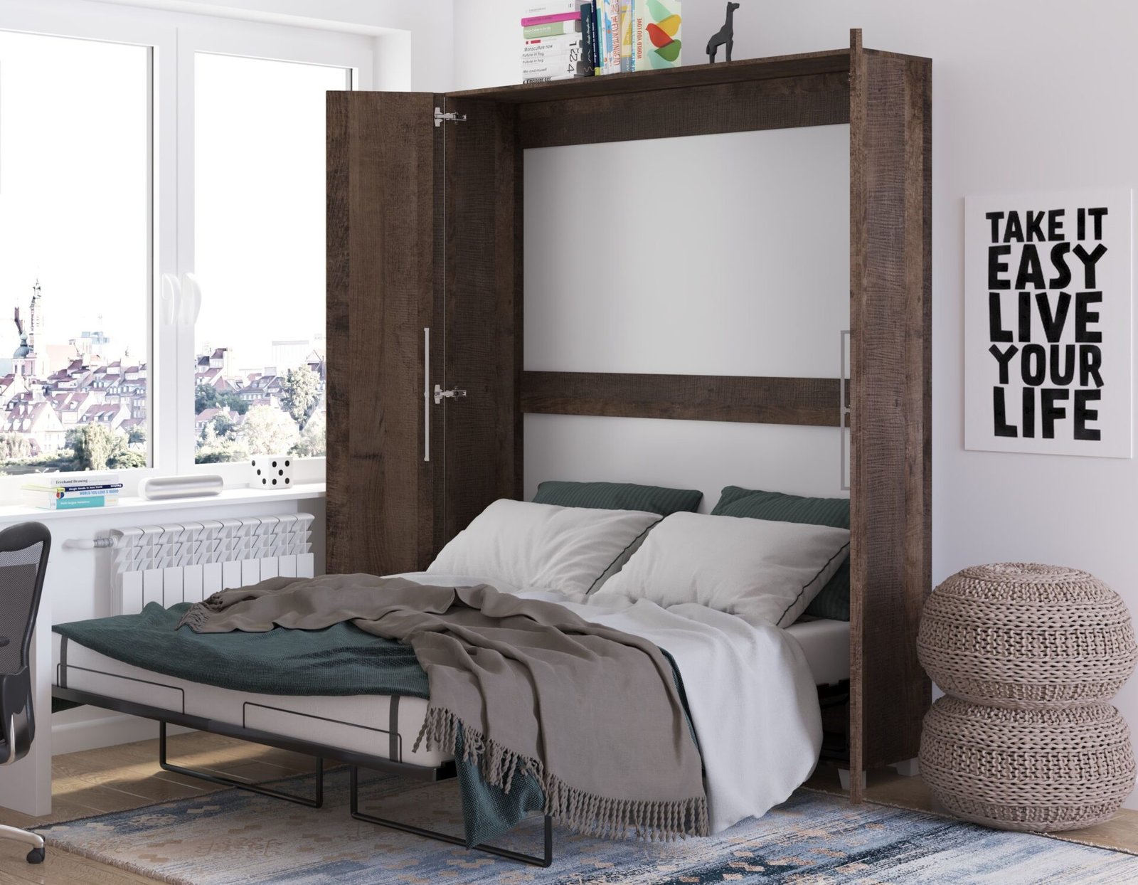 Vertical wall bed TEDDY 160, oak color - Image 3