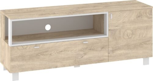 VEGAS 13 furniture chest of drawers, table, TV cabinet, loft-style, living room, oak, white