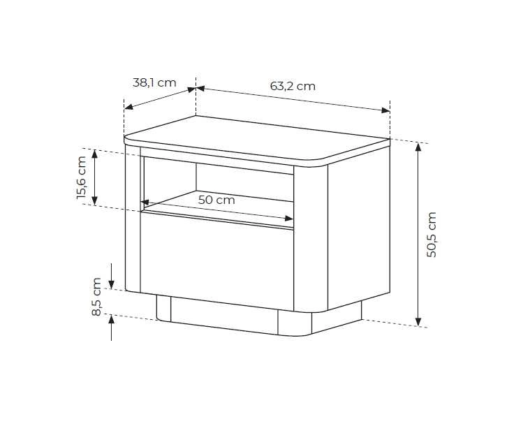 Torro bedside table with drawer - Image 6