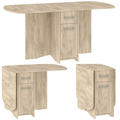 EXPERT 10 extendable folding table for dining room, kitchen, oak imitation floor