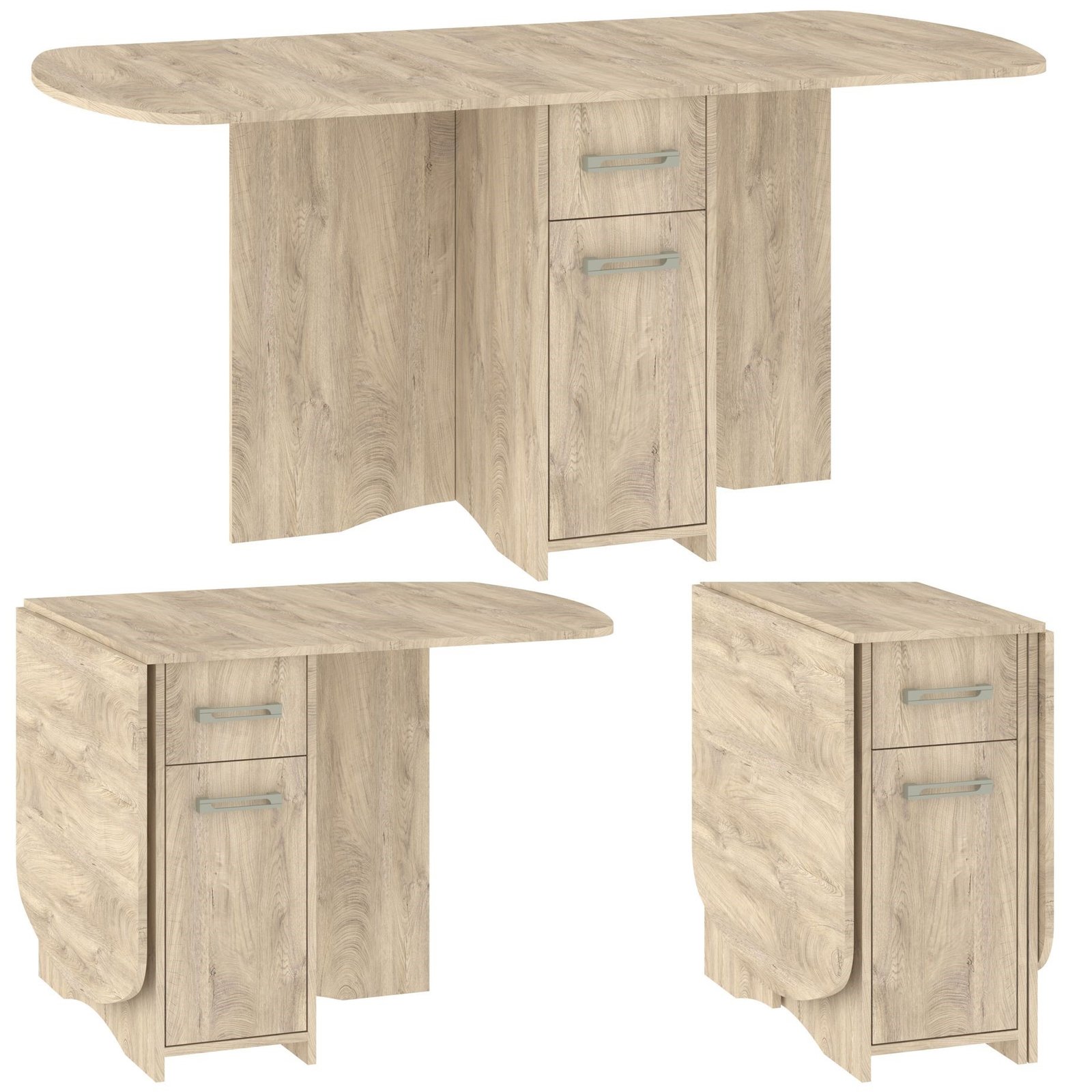 EXPERT 10 extendable folding table for dining room, kitchen, oak imitation floor