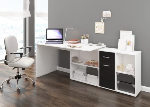 BEAT table P adjustable angle, white, black, connector