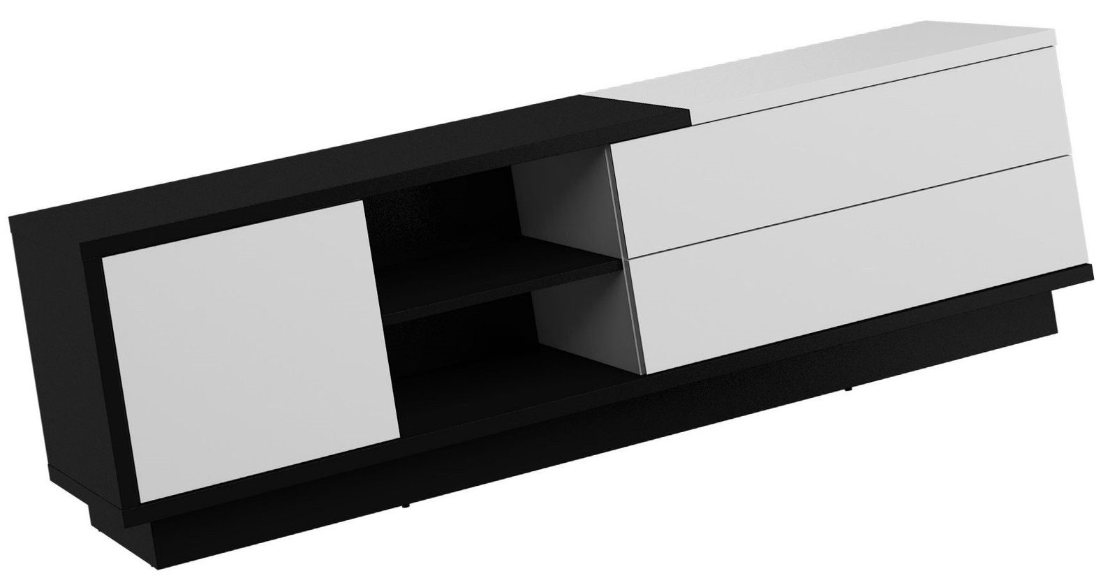 HYBRID 21 furniture, chest of drawers, TV table, black and white glossy colorHYBRID - Image 5