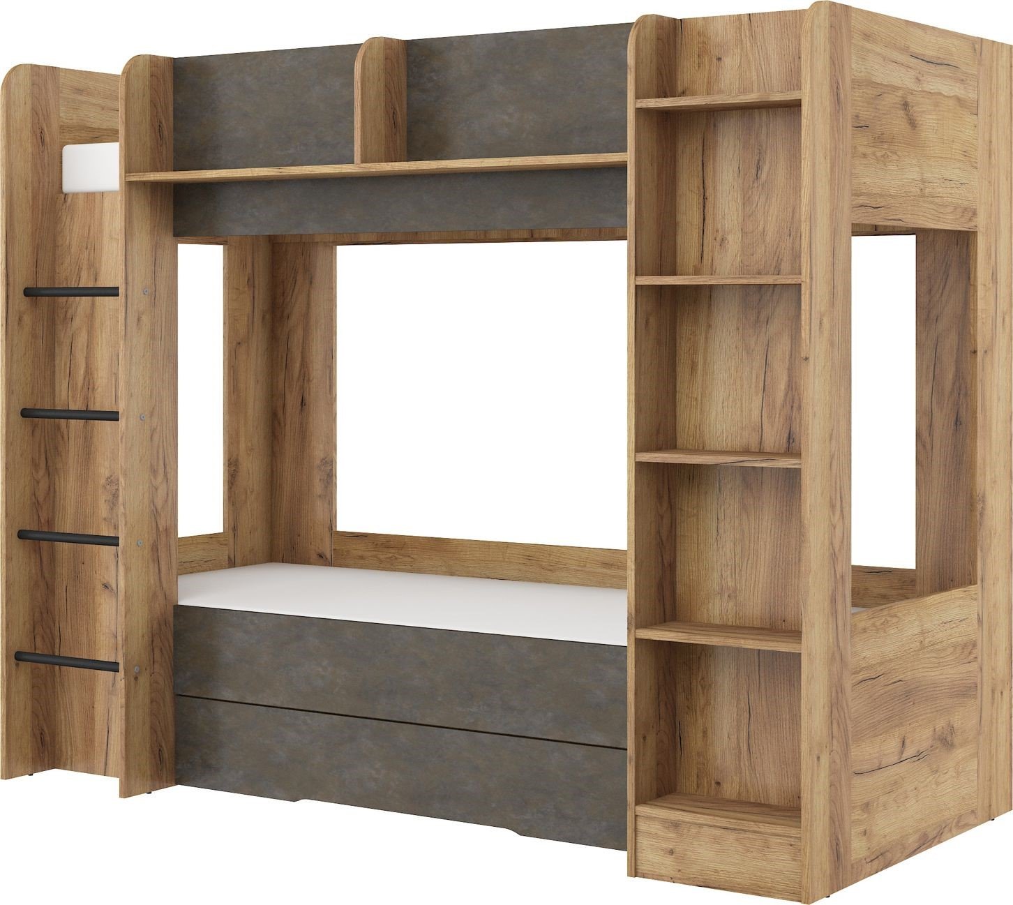 Children's youth bunk bed for 2 persons 80x200 EVEST craft PLN game b