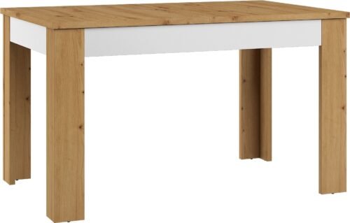 HYBRID 22 furniture, extendable table for living room, dining room, artistic oak, whiteHYBRID