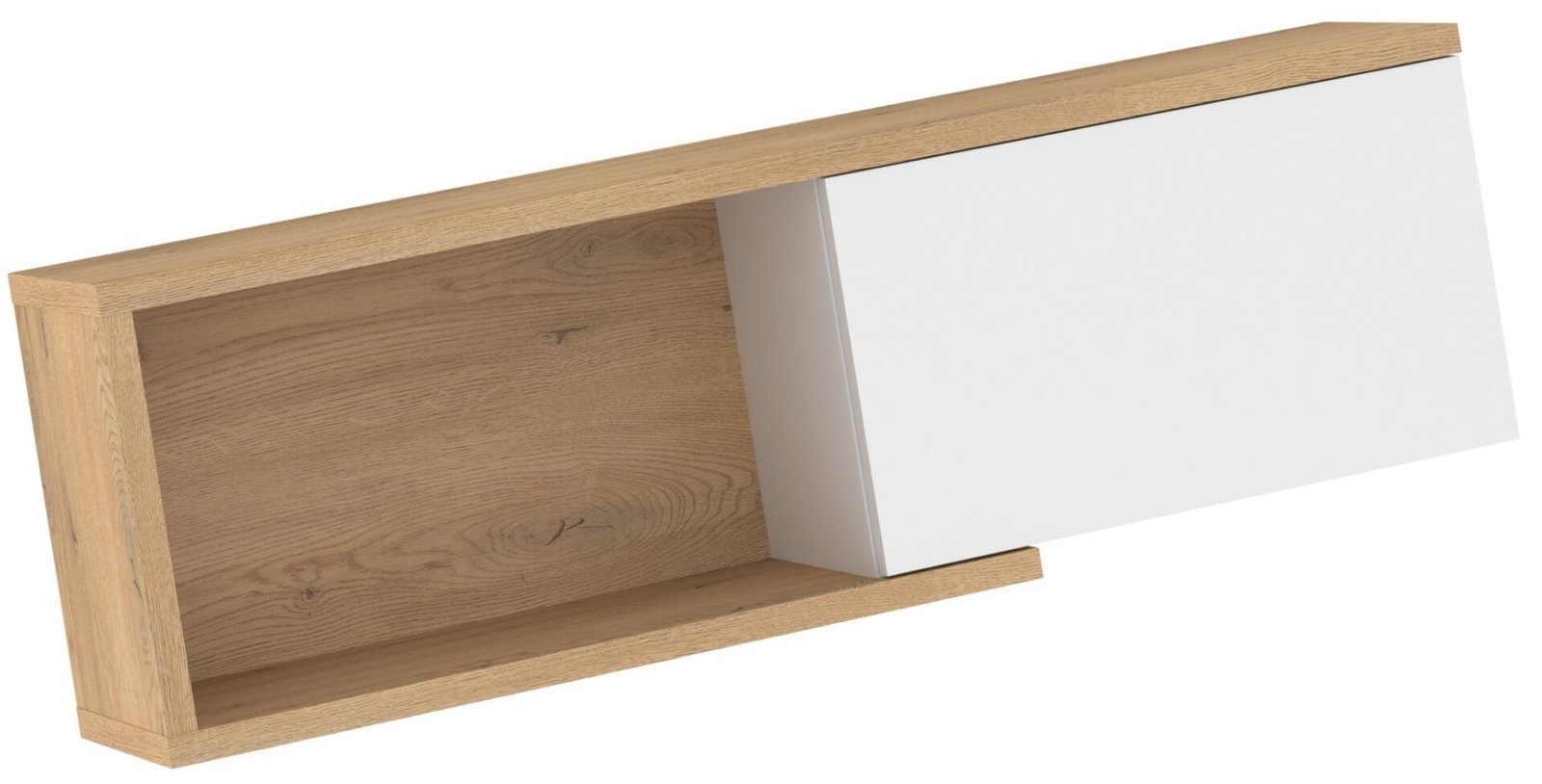 HYBRID 24 furniture shelf hanging cabinet for living room, cremona oak, white glossHYBRID - Image 4