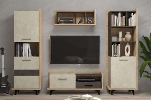 BOX furniture #2 room wall cabinet bookshelf TV cabinet shelf cremona grana oak