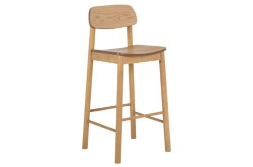 ZARION natural oak – WOODEN BAR CHAIR FOR KITCHEN, LIVING ROOM, RESTAURANT