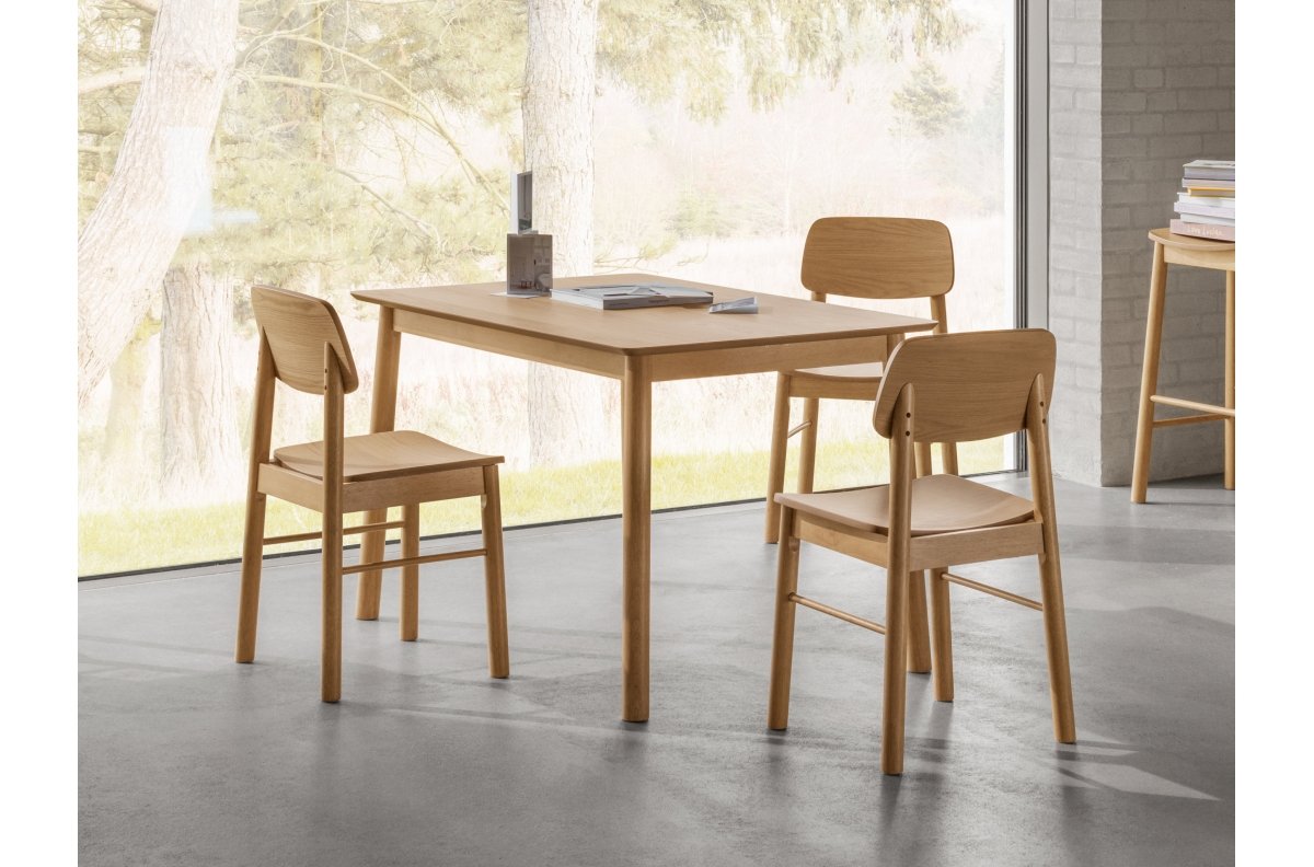 ZARION natural oak - KITCHEN TABLE 120 cm, WOOD VENEER - Image 2