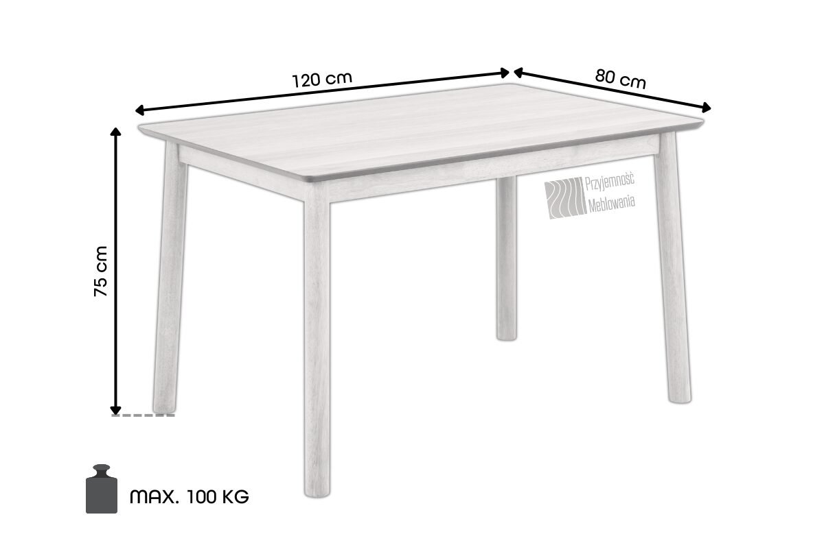 ZARION natural oak - KITCHEN TABLE 120 cm, WOOD VENEER - Image 5