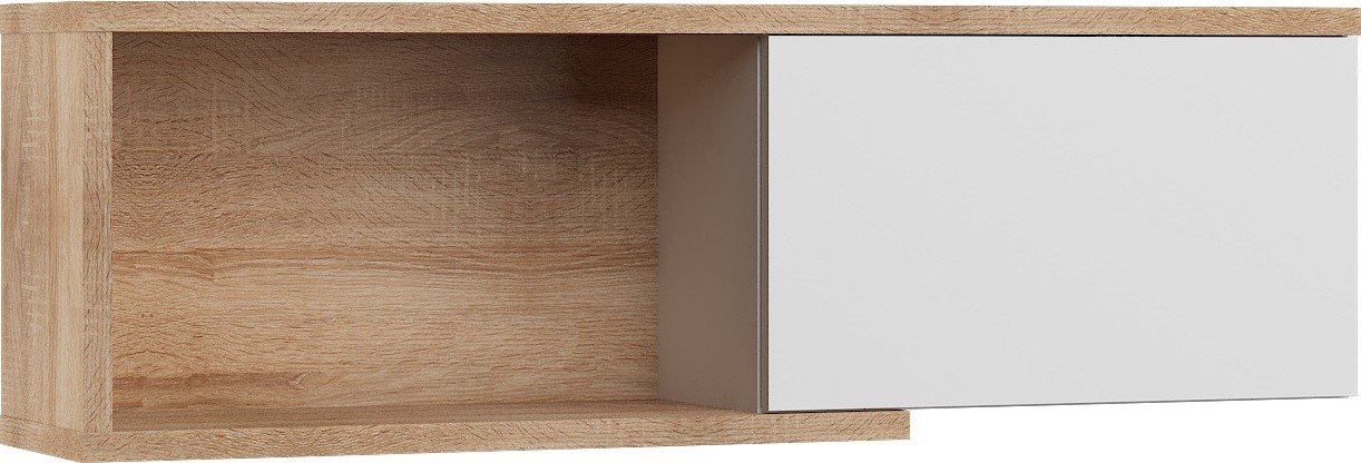 HYBRID 24 furniture shelf hanging cabinet for living room, Sonoma oak white glossyHYBRID