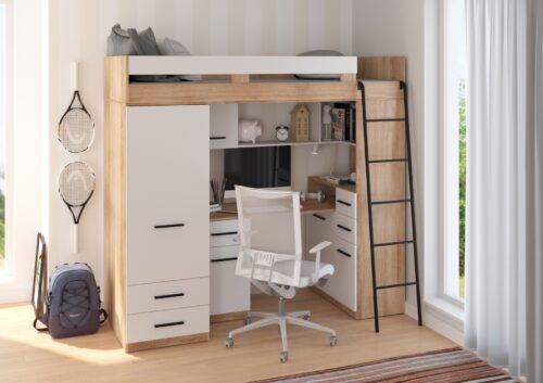 SMYK P mezzanine without mat, Sonoma oak / white