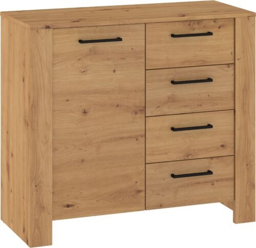 SLIDE 02 furniture, chest of drawers with doors and drawers for the living room, oak products