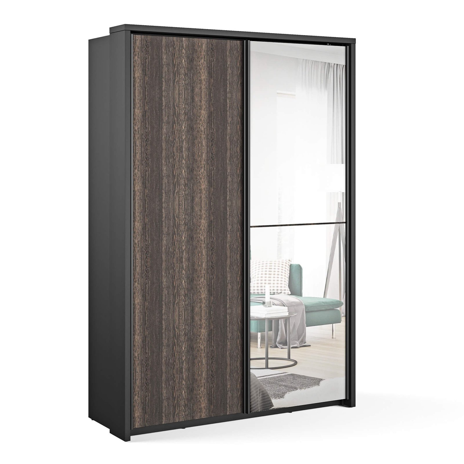 ARTI AR-21 two-door sliding wardrobe, black/wenge mali