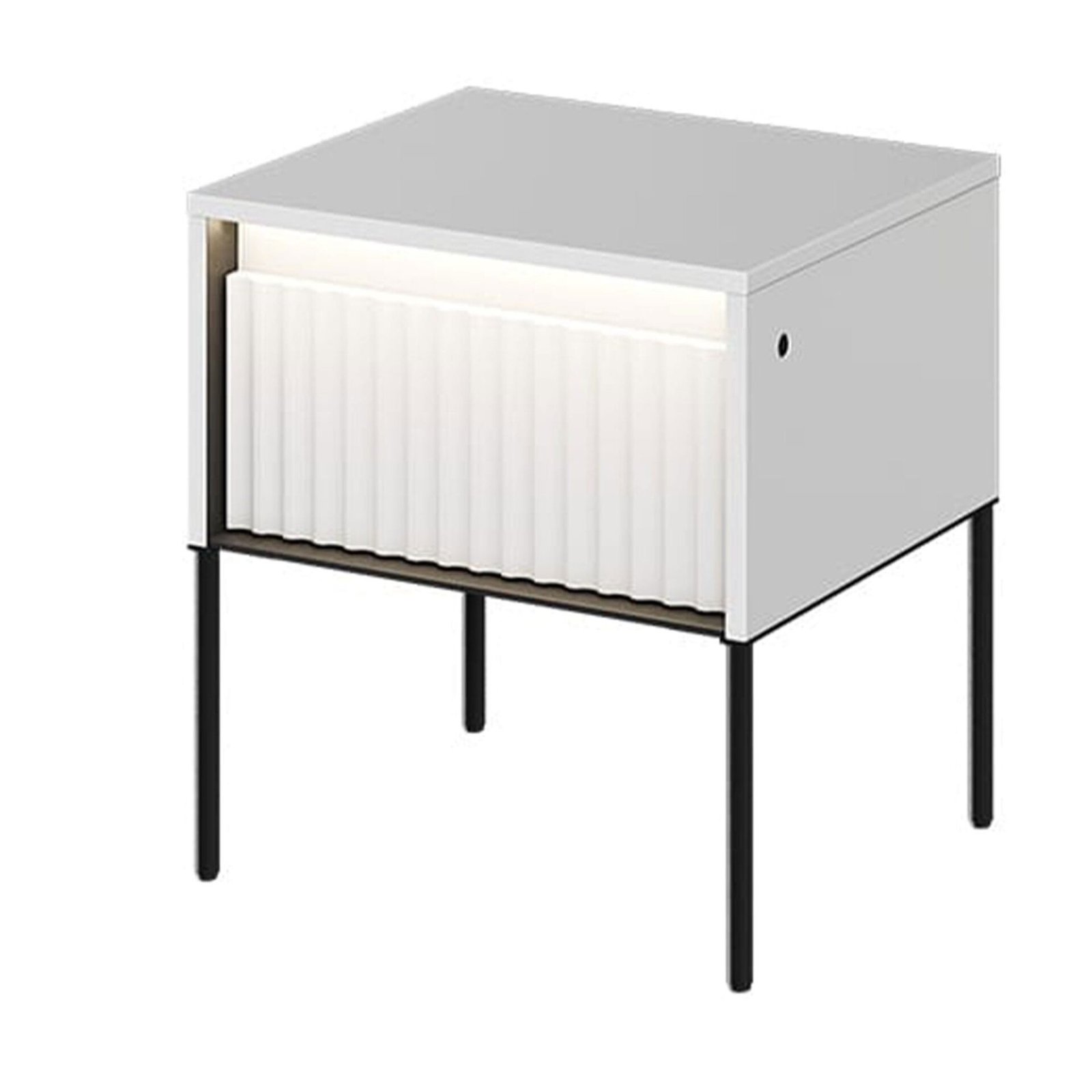 TREND 10-piece milled bedside table set | White, black legs - Image 5