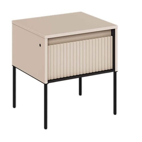 TREND 10 milled bedside tables | Beige, black legs
