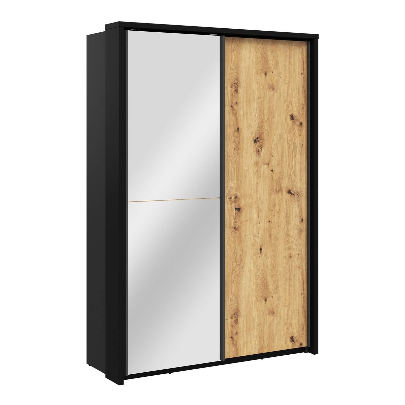 ARTI AR-21 two-door sliding wardrobe, black/artisan oak