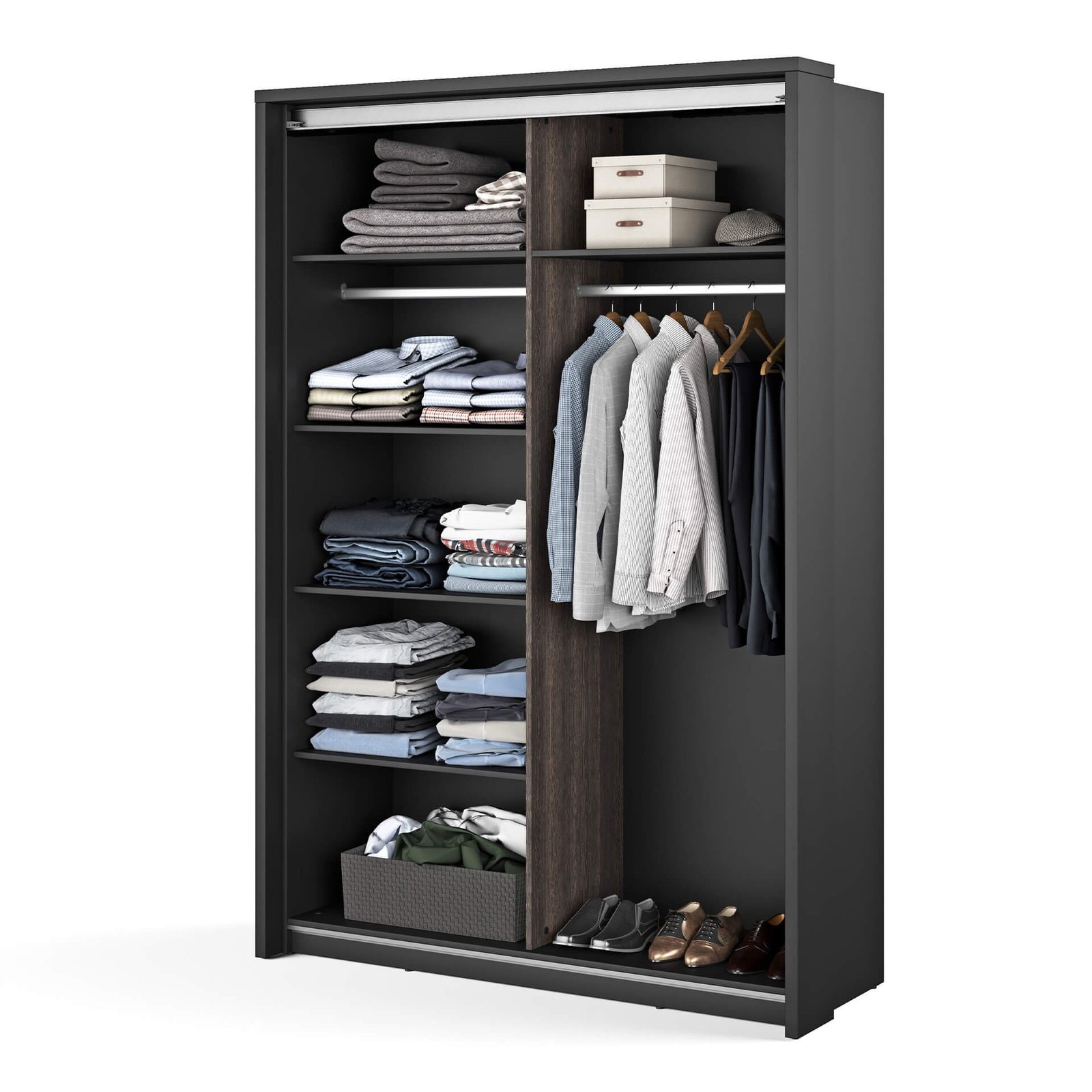 ARTI AR-21 two-door sliding wardrobe, black/wenge mali - Image 2