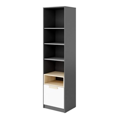 POK PO-04 bookshelf graphite/beech/gray/white